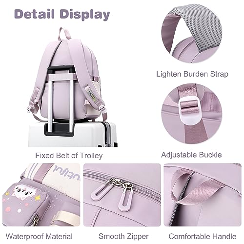 FANDARE Mochilas infantiles Adolescentes Mochila Ultraligero Mochilas Escolares Mochilas infantil Mochilas Tipo Casual Niñas Mochilas Escolares para Estudiante Viaje Mochila Escolar Rosa