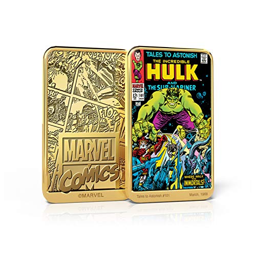 FANTASY CLUB Marvel Comics El Increíble Hulk, Lingote bañado en Oro 24 Quilates - 'Tales to Astonish' #101