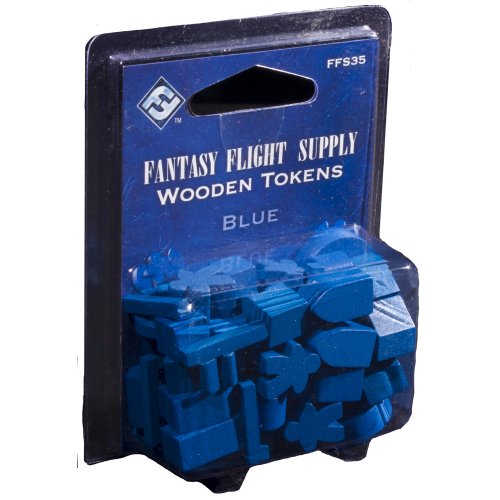 Fantasy Flight Games- Fichas de Madera Variadas Azul (50), Color (FFGFFS35)