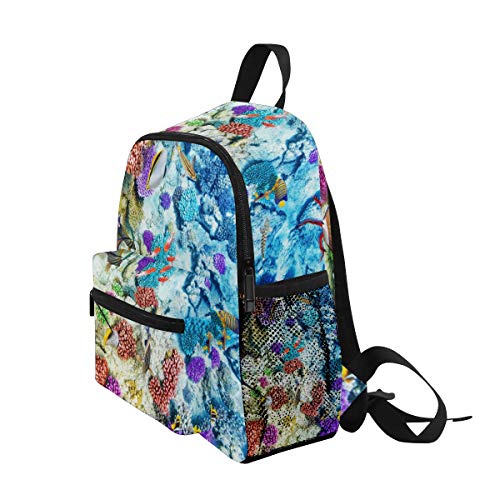 FANTAZIO Mochila escuela primaria Coral Reef Under Sea Bookbag