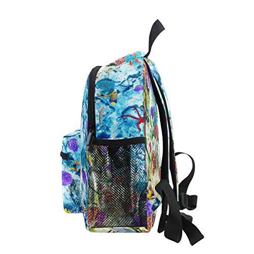 FANTAZIO Mochila escuela primaria Coral Reef Under Sea Bookbag