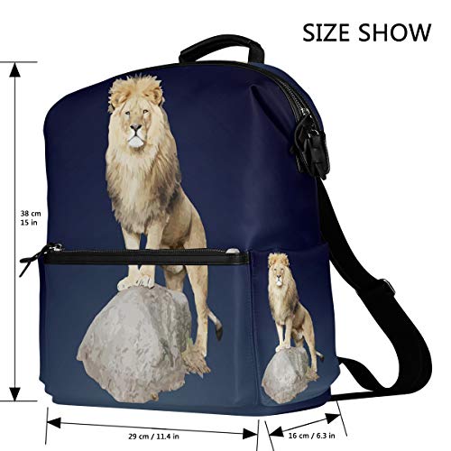 FANTAZIO Mochila para niñas León de pie Roca Daypack