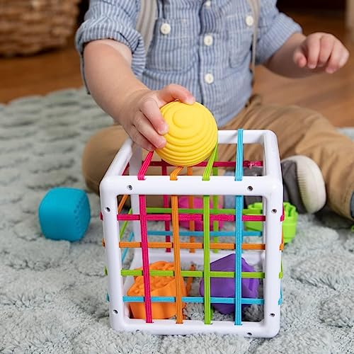 Fat Brain Toys F251 Fat Brain InnyBin, Kids Preschool, Shape Sorter, Sorting Building Sets, Early Development Toy for Babies Aged 18 Months and Older, Multicoloured