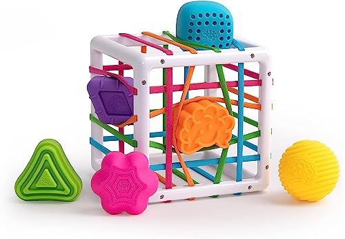 Fat Brain Toys F251 Fat Brain InnyBin, Kids Preschool, Shape Sorter, Sorting Building Sets, Early Development Toy for Babies Aged 18 Months and Older, Multicoloured