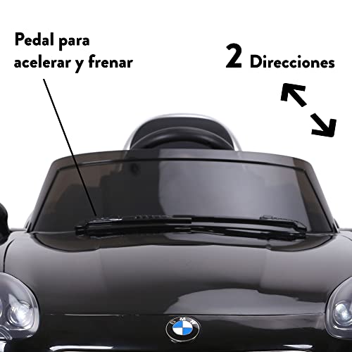 FEBER – BMW Z8 Negro 12V R/C, coche eléctrico de 1 plaza con radiocontrol y detalles de coche reales: faros con luz, 3 velocidades, asiento ergonómico, de 3 a 8 años, FAMOSA (800013446)