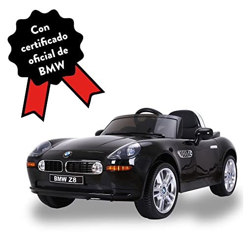 FEBER – BMW Z8 Negro 12V R/C, coche eléctrico de 1 plaza con radiocontrol y detalles de coche reales: faros con luz, 3 velocidades, asiento ergonómico, de 3 a 8 años, FAMOSA (800013446)