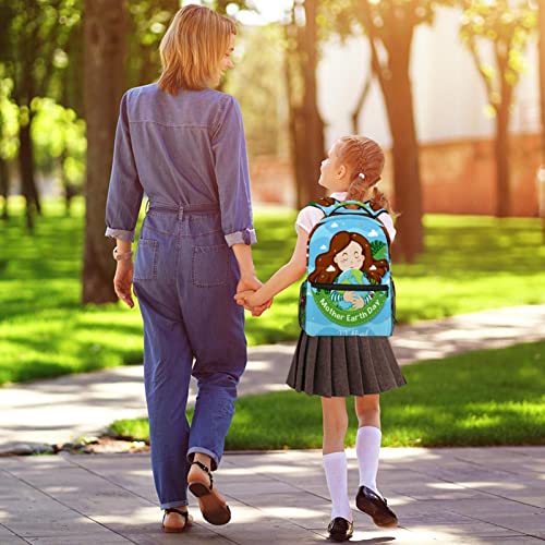 Feliz Dia De La Madre Tierra Mochila Adecuado para Estudiantes, Mochila Escolar Informal Al Aire Libre, Mochila Escolar Primaria. 29.4x20x40cm