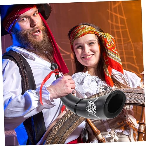 FELTECHELECTR 2 Piezas Cuerno De Plastico Disfrazarse De Pirata Cuerno De Guerra Vikingo Pirata Cosplay Cuerno Accesorio De Cuerno De Pirata Trompeta De Piratas del Caribe El Plastico Familiar