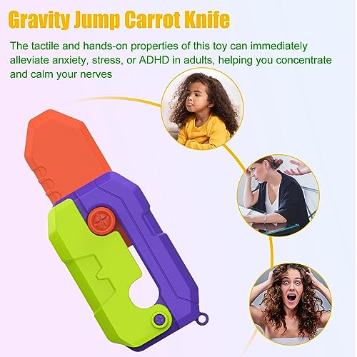 Fenytay Cortador Fidget Juguete,Zanahoria Gravity 3D | Juguetes sensoriales para el Alivio la ira para niños, Juguetes sensoriales cortadores para el Trabajo, el hogar, los Viajes