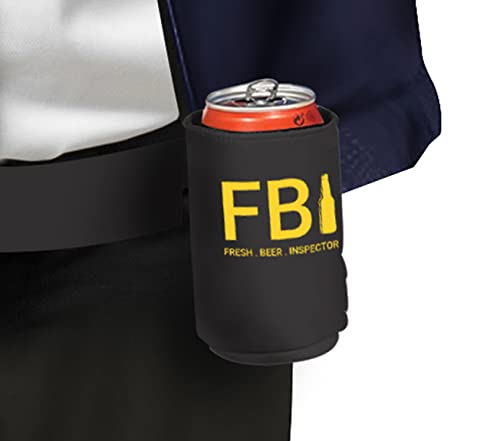 FIESTAS GUIRCA Disfraz Divertido FBI Cervecero - Fresh Beer Inspector con Gorra FBI, Chaqueta Policía y Cinturón con Sujeta Cervezas para Hombre Adulto Talla L 52-54