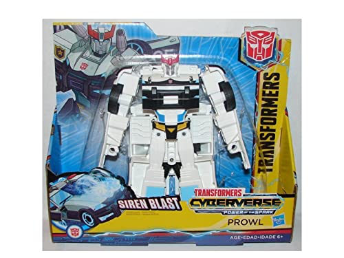 Figura de acción Transformers de 17 cm en blíster – Serie "Cyberverse Siren Blast" robot "Prowl" – Transformers juguetes infantiles individuales transformables – Figura de acción E4802 Blanco