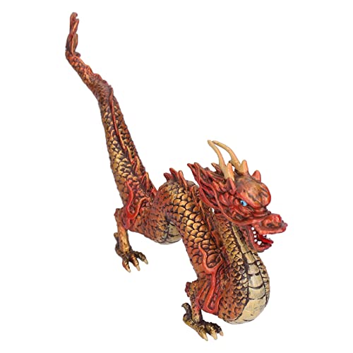 Figura de dragón chino simulado, juguete de animales salvajes, suministros de decoración para fiestas, adornos modelo(Chinese Red Dragon)