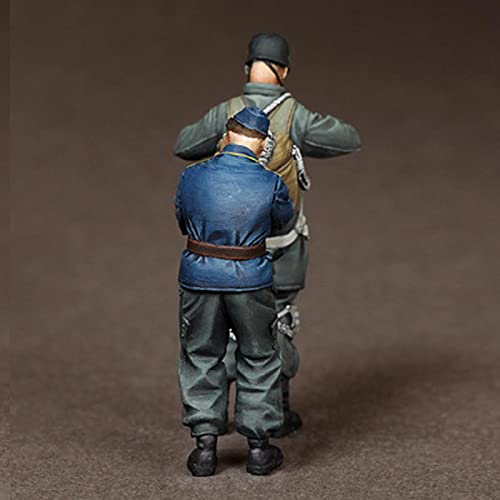 Figuras de Resina de paracaidistas alemanes de la Segunda Guerra Mundial 1/35 (2 Personas)/Kit de miniaturas de Soldado sin Montar y sin pintar/HC-537 Goodmoel