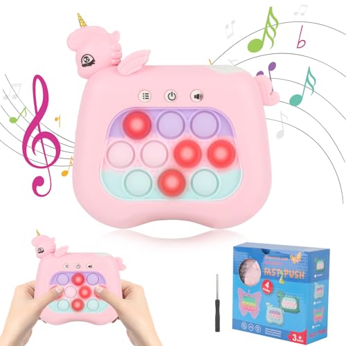 Fiotha Electronic Popping Game,Fidget Bubble Game,Juego Pop it Electrónico para Niños,Pop Push Bubble Puzzle Games,Pop It Electrónico,Puzzle Pop Juegos Interactivos Regalo para niños y Adultos (Rosa)