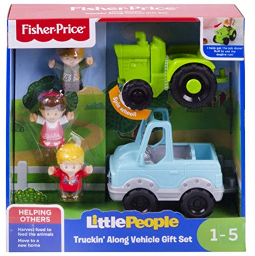 Fisher-Price Little People Truckin' Along - Juego de regalo de veh culo con tractor y cami n