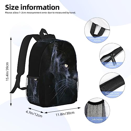 FJAUOQ Mochila Panther con ojos azules impresos, mochila ligera e impermeable, mochila ergonómica de viaje de 15 pulgadas, Panther With Blue Eyes, Talla única