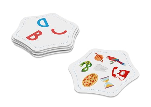 FlexiQ FXG003 - Enlaza Letras/Lliga Lletres, Juego Infantil de Mesa de Vocabulario y reacción (bilingüe). Más 6 años