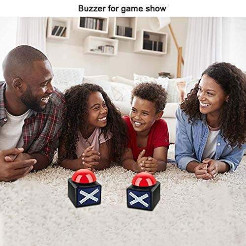 Fltaheroo 2 StüCke Juego Answer Buzzer, juego de alarma de sonido, botón de juego con luz trivia Quiz Got Talent Buzzer juguete