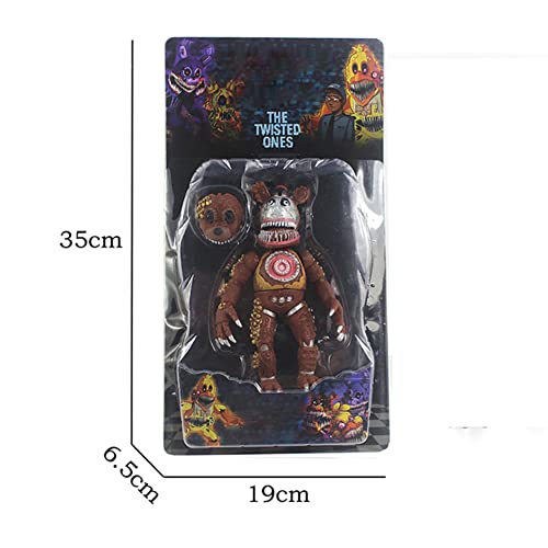 FNAF Figuras de acción, Five Nights Game Articulated Action Figure Toys, Pesadilla Foxy/Bonnie/Fazbear/Chica/Policía 16cm