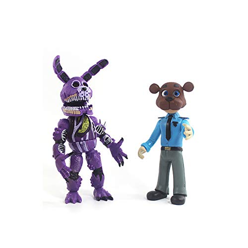 FNAF Figuras de acción, Five Nights Game Articulated Action Figure Toys, Pesadilla Foxy/Bonnie/Fazbear/Chica/Policía 16cm