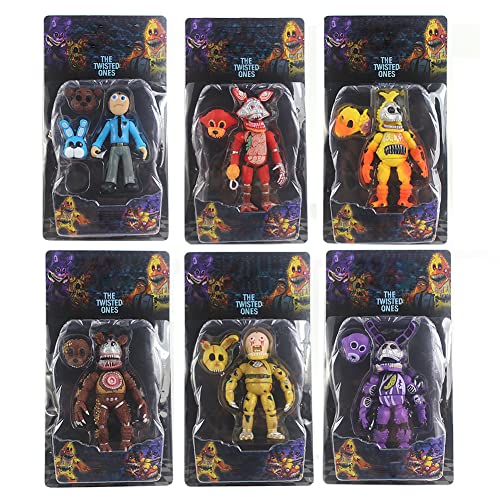 FNAF Figuras de acción, Five Nights Game Articulated Action Figure Toys, Pesadilla Foxy/Bonnie/Fazbear/Chica/Policía 16cm