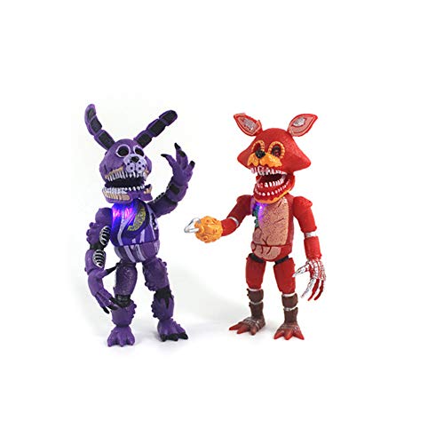 FNAF Figuras de acción, Five Nights Game Articulated Action Figure Toys, Pesadilla Foxy/Bonnie/Fazbear/Chica/Policía 16cm