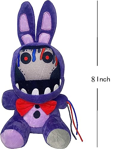 FNAF Withered Purple Bunny Peluches, 8 en FNAF Security Breach Bonnie Doll, Five Nights At Game Juguetes coleccionables para niños fanáticos (Withered Purple Bunny)