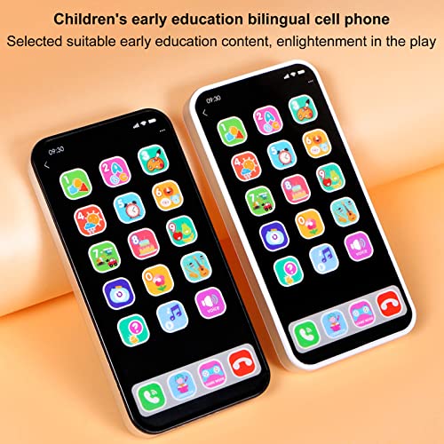 Fockety Teléfono de Juguete para bebé con Luces y Sonidos para Niños y Niñas Pequeños, Teléfono Educativo para Llamadas y Aprendizaje por Chat (Blanco)