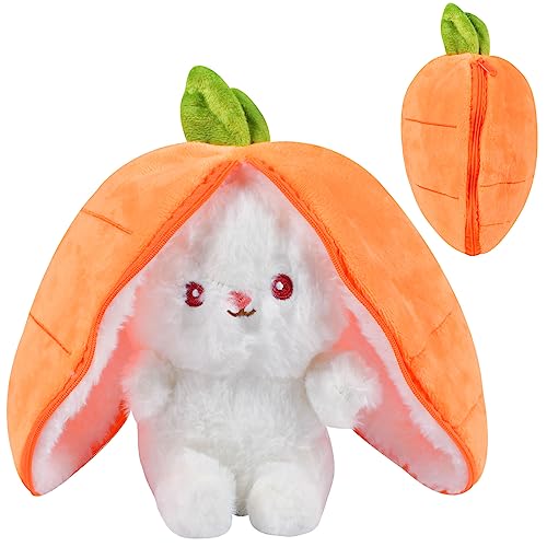 Forhome Juguete de Peluche Conejo Conejito Zanahoria Peluche Animales Conejo Peluche Juguete Zanahoria Regalos para Niños, Chicos, Chicas (18 cm de Alto)