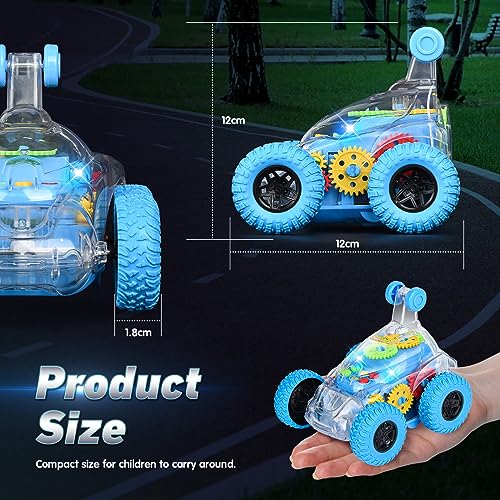 FORMIZON Coche Teledirigido Niños, Coche Teledirigido Todoterreno, Rotación de 360°, Coche RC de Acrobacias con Música LED, Juguetes Niños de 4 5 6 7 8 9 10 12 años, Navidad Regalo para Niños (Azul)