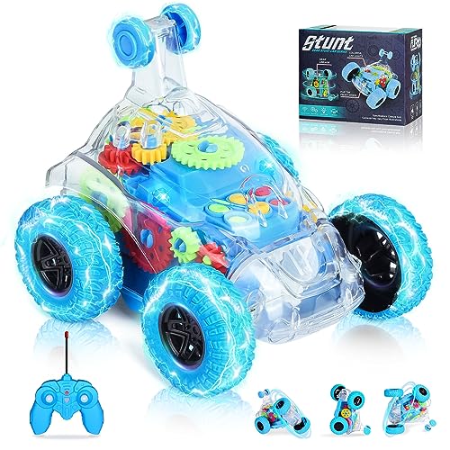 FORMIZON Coche Teledirigido Niños, Coche Teledirigido Todoterreno, Rotación de 360°, Coche RC de Acrobacias con Música LED, Juguetes Niños de 4 5 6 7 8 9 10 12 años, Navidad Regalo para Niños (Azul)