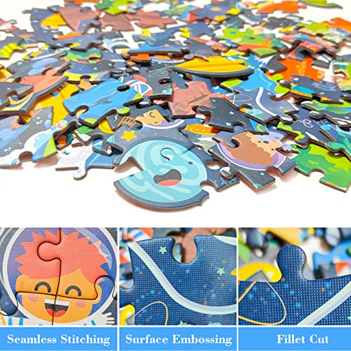 FORMIZON Rompecabezas Niños, 128 Piezas Puzzle Infantil, Rompecabezas Animales, Piezas de Rompecabezas, Rompecabezas Jigsaw Puzzle, Juegos de Rompecabezas para Juego Familiar (Universo)