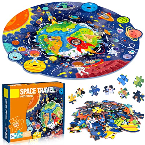 FORMIZON Rompecabezas Niños, 128 Piezas Puzzle Infantil, Rompecabezas Animales, Piezas de Rompecabezas, Rompecabezas Jigsaw Puzzle, Juegos de Rompecabezas para Juego Familiar (Universo)