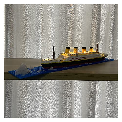 For:Modelo De Barco Juego De Bloques De Construcción De Barcos Modelo Titanic Iceberg Los Mejores Regalos para Amigos Y Familiares.