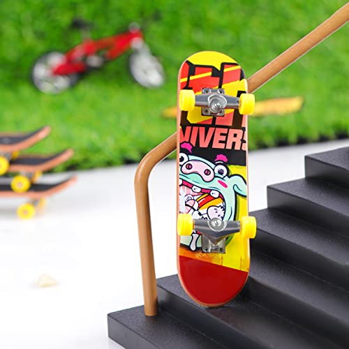 Fowecelt 16 Piezas Finger Scooter Finger Boards Finger Skateboards Finger Board Finger Bike Training Props Fingertips Movimiento Juguetes Juegos para Niños Regalo