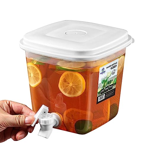 Frigorífico Máquina expendedora de bebidas - Hervidor frío sellado de 5L de gran capacidad con tapa y grifo - Jarra dispensador de bebidas de jugo de bebidas frías para bebidas festivas, zumos, té