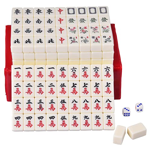 FUKKA Juego Clásico De Mah Jong, Juego Profesional De Mahjong Chino, Doble Felicidad, Juego Familiar para 4 Jugadores, Juego De Versión En Chino Tradicional