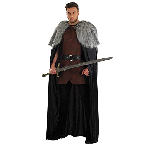 Fun Shack Capa Vikinga Hombre, Capa Vikingo Hombre, Disfraz Vikingo Hombre, Vikingo Disfraz Hombre, Capa Medieval Hombre, Trajes Medievales Hombre, Capa Marron, Disfraz Carnaval Hombre Talla Unica