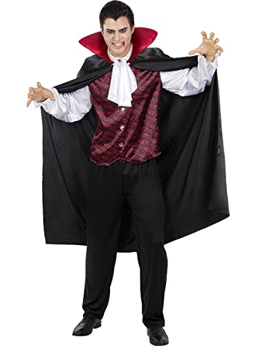 Funidelia | Disfraz de Conde Drácula para hombre Halloween, Terror, Dracula, Vampire - Disfraz para adultos y divertidos accesorios para Fiestas, Carnaval y Halloween - Talla L - Negro