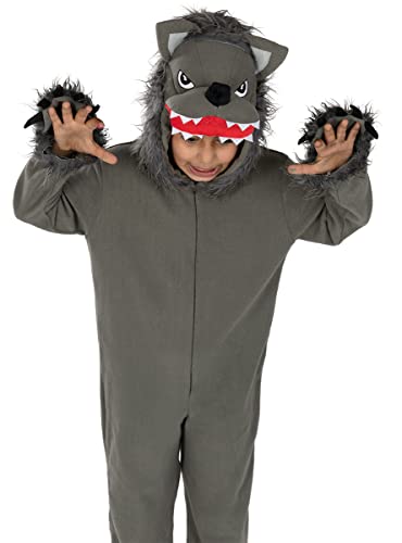 Funidelia | Disfraz de Lobo gris para niño y niña Animales, Hombre Lobo, Lobo Feroz - Disfraz para niños y divertidos accesorios para Fiestas, Carnaval y Halloween - Talla 3-4 años - Gris/Plateado