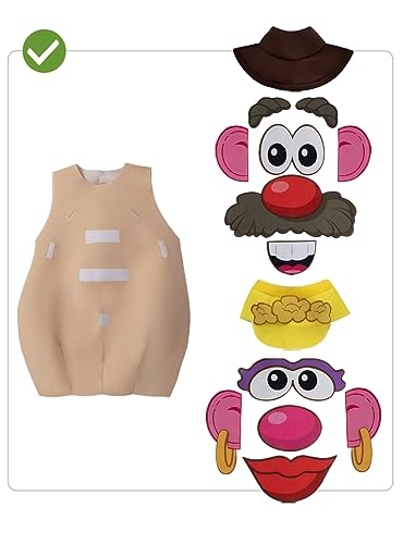 Funidelia | Disfraz de Mr Mrs Potato para niño y niña Mr. Potato, Original y Divertido, Hasbro - Disfraz para niños y divertidos accesorios para Carnaval y Halloween - Talla 3-6 años - Marrón