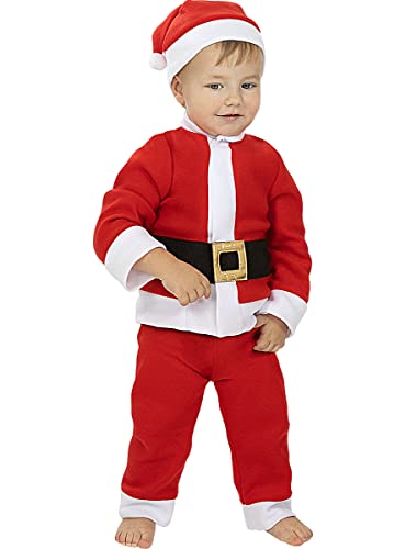 Funidelia | Disfraz de papá noel para bebé Santa Claus, Navidad, Papá Noel - Disfraces para niños, accesorios para Fiestas, Carnaval y Halloween - Talla 12-24 meses - Rojo