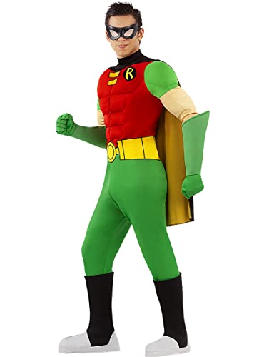 Funidelia | Disfraz de Robin para hombre Chico Maravilla, Superhéroes, DC Comics - Disfraz para adultos y divertidos accesorios para Fiestas, Carnaval y Halloween - Talla M - Verde