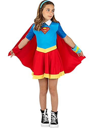 Funidelia | Disfraz de Supergirl Super Hero Girls para niña Kara Zor-El, Superhéroes, DC Comics - Disfraces para niños, accesorios para Fiestas, Carnaval y Halloween - Talla 3-4 años - Rojo