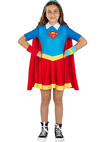 Funidelia | Disfraz de Supergirl Super Hero Girls para niña Kara Zor-El, Superhéroes, DC Comics - Disfraces para niños, accesorios para Fiestas, Carnaval y Halloween - Talla 3-4 años - Rojo