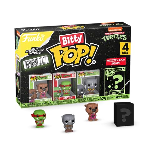 Funko Bitty Pop! Teenage Mutant Ninja Turtles - Splinter, Raphael, Rocksteady Y una Minifigura Misteriosa Sorpresa - 0.9 Inch (2.2 Cm) - TMNT Coleccionable- Repisa Apilable Incluida - TV Fans