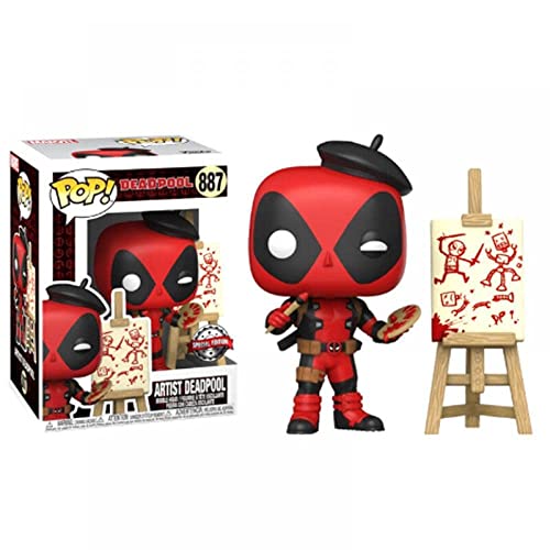 Funko- Figura Pop Deadpool as French Painter Exclusive Muñecos acción, Multicolor (127934)