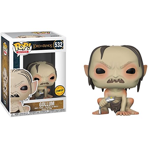 Funko Gollum (Chase Edition): Lord of The Rings x Pop! Movies Vinilo Figura & 1 Pet Plastic Graphical Protector Bundle [#532/13559 - B]