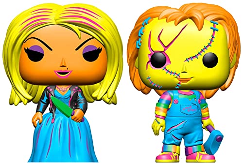 Funko Pop! Bride of Chucky: Chucky & Tiffany Blacklight Hot Topic Exclusivo Paquete de 2