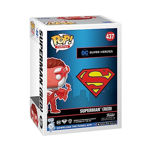 Funko Pop! Heroes: DC - Superman - (Red) - DC Comics - Exclusiva Amazon - Figura de Vinilo Coleccionable - Idea de Regalo- Mercancia Oficial - Juguetes para Niños y Adultos - Comic Books Fans